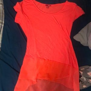 Neon Pink High Low T-Shirt